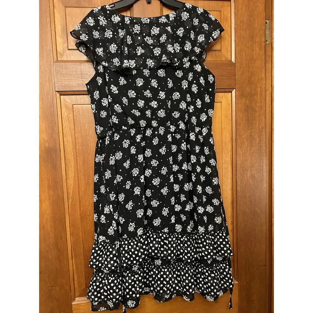 Justice Black And White Dress size 18